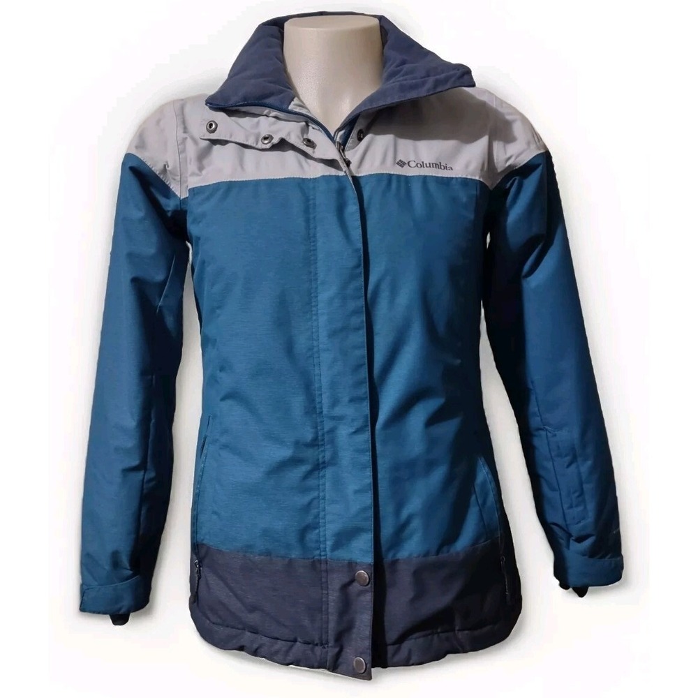 Columbia Coat Women's Medium Sportswear Company Winter Jacket Zipper Logo Blue